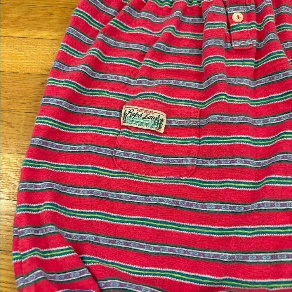 Ralph Lauren pink stripe sleeveless romper